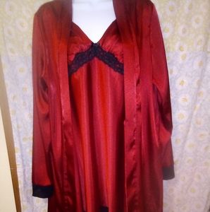 Brilliant RED chemise with robe